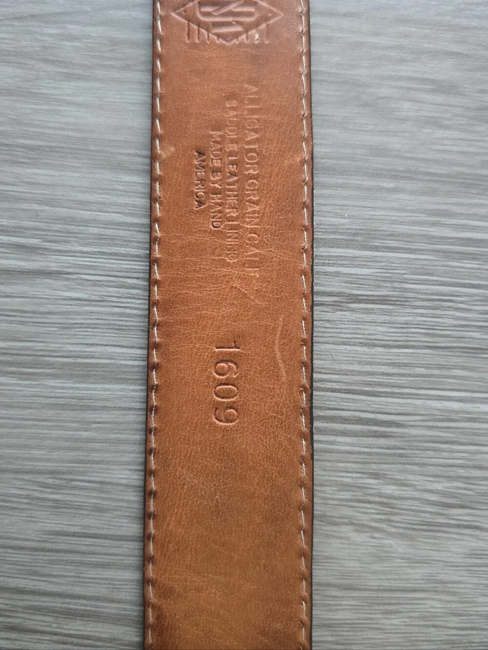 Martin Dingman Alligator Grain Calf Leather Belt Brown Silver Buckle Size 40 USA
